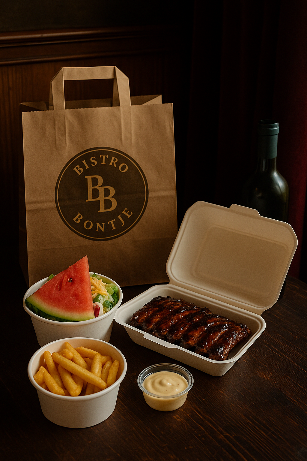 Take-out tas met gouden logo